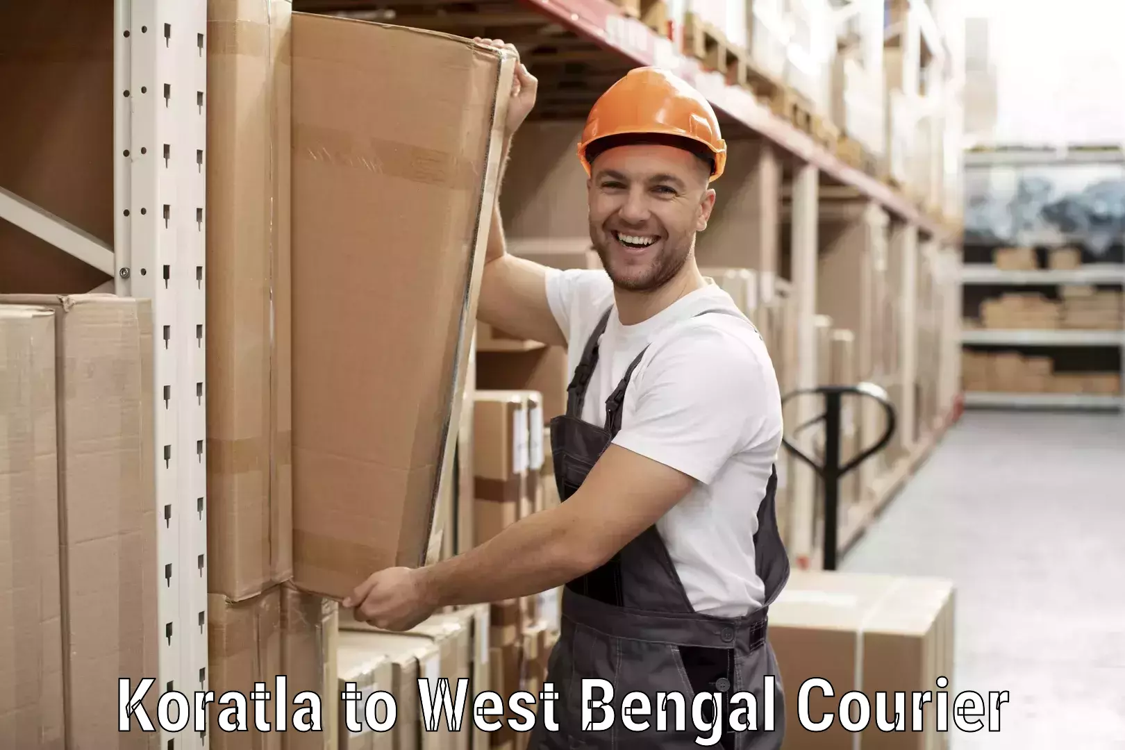 Multi-national courier services Koratla to West Bengal