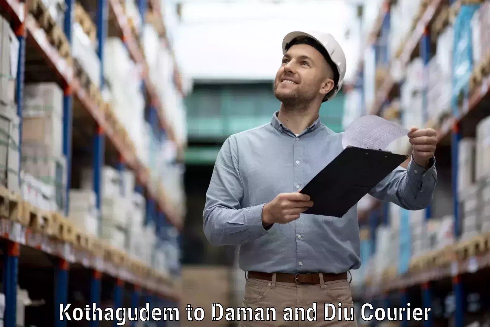 Courier service innovation Kothagudem to Daman and Diu