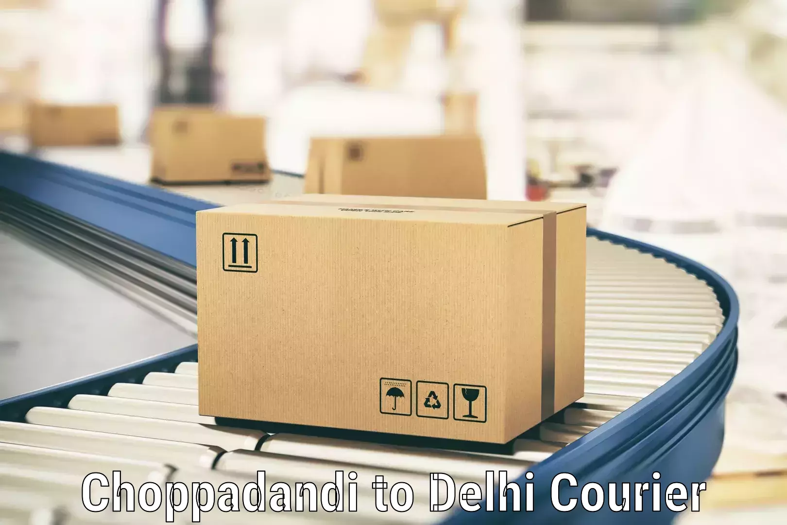 Reliable package handling in Choppadandi to University of Delhi