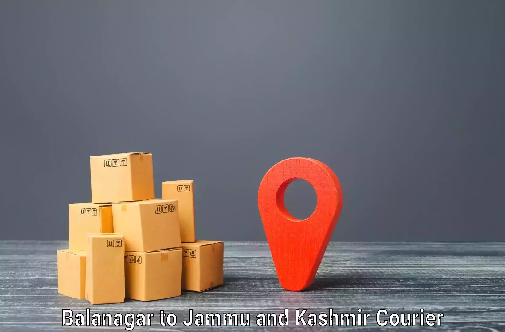 Package delivery network Balanagar to Jammu and Kashmir
