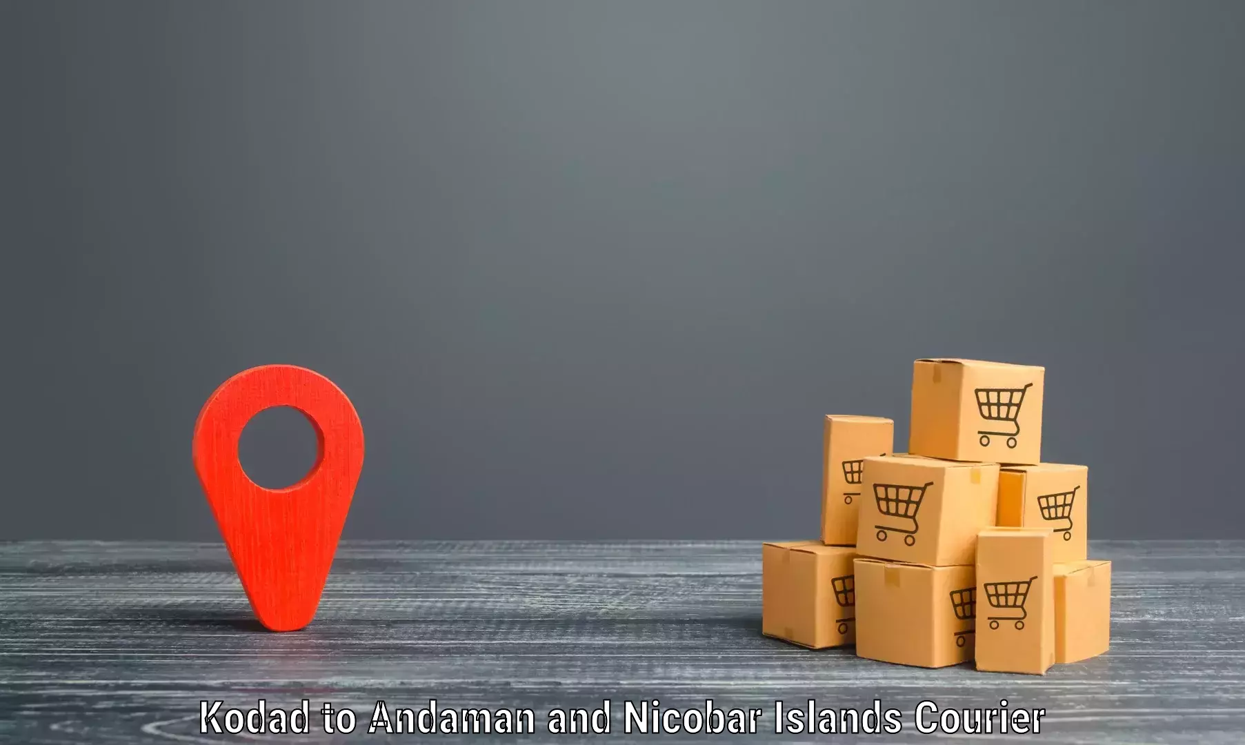Express courier facilities in Kodad to Andaman and Nicobar Islands