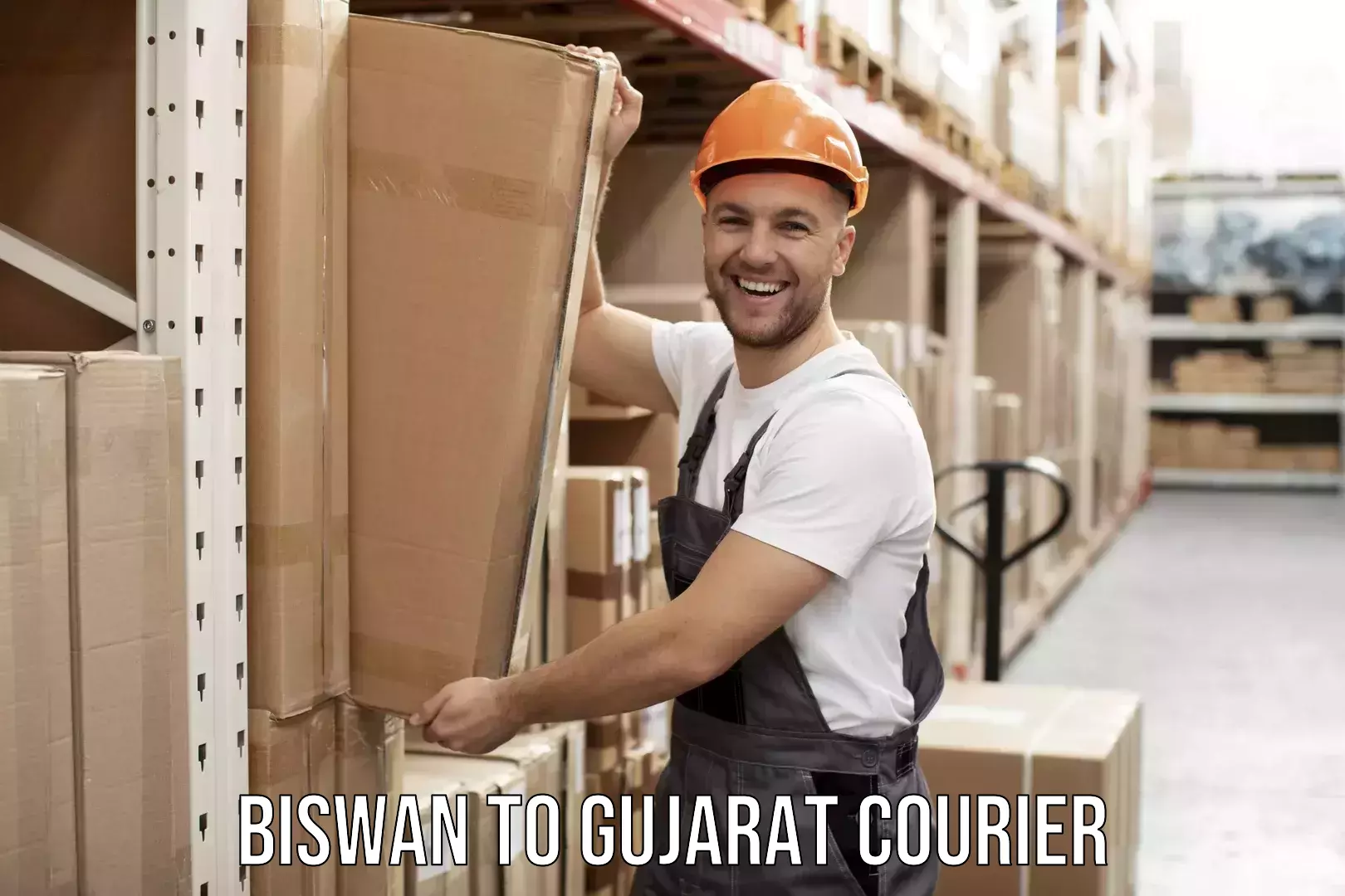 Household transport services Biswan to Gujarat