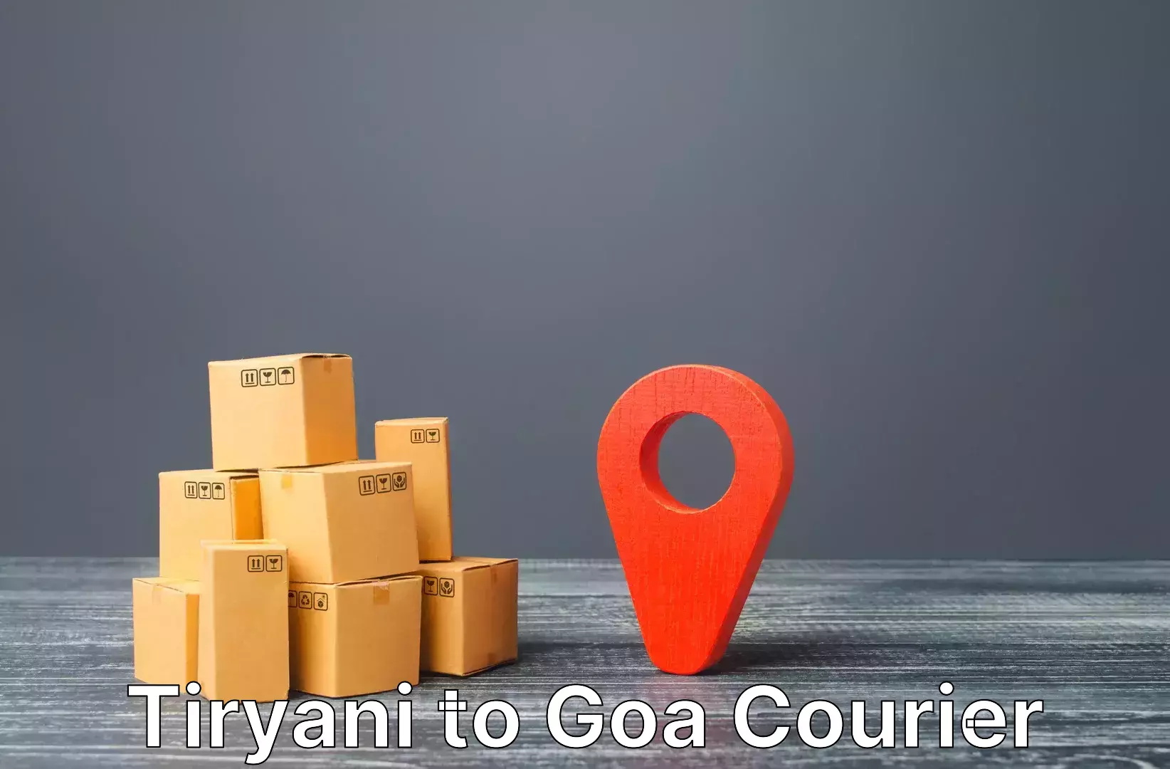 Suburban luggage delivery Tiryani to Goa