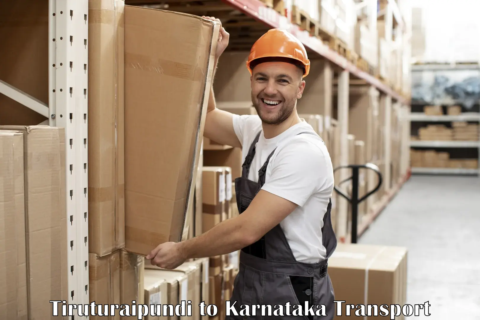 Two wheeler parcel service Tiruturaipundi to Hiriyur
