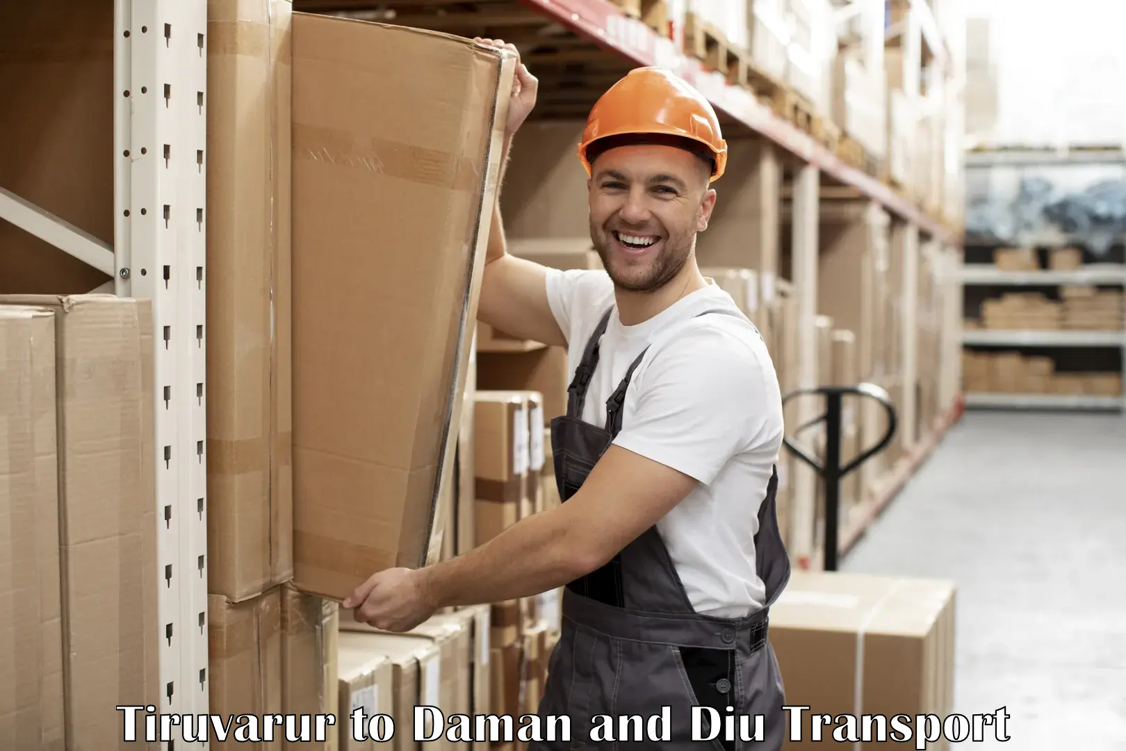 International cargo transportation services Tiruvarur to Daman and Diu