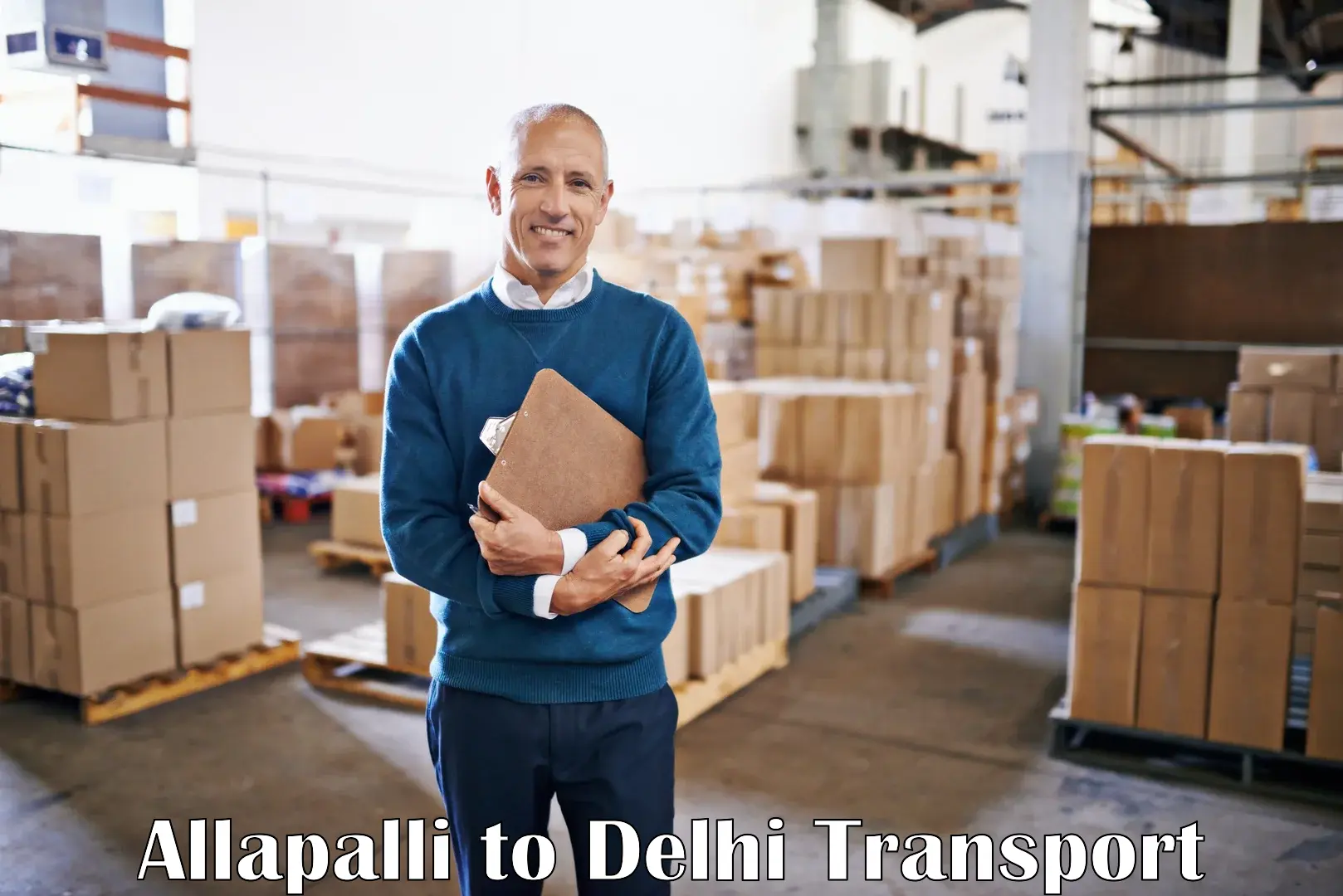 Two wheeler parcel service Allapalli to Jamia Millia Islamia New Delhi